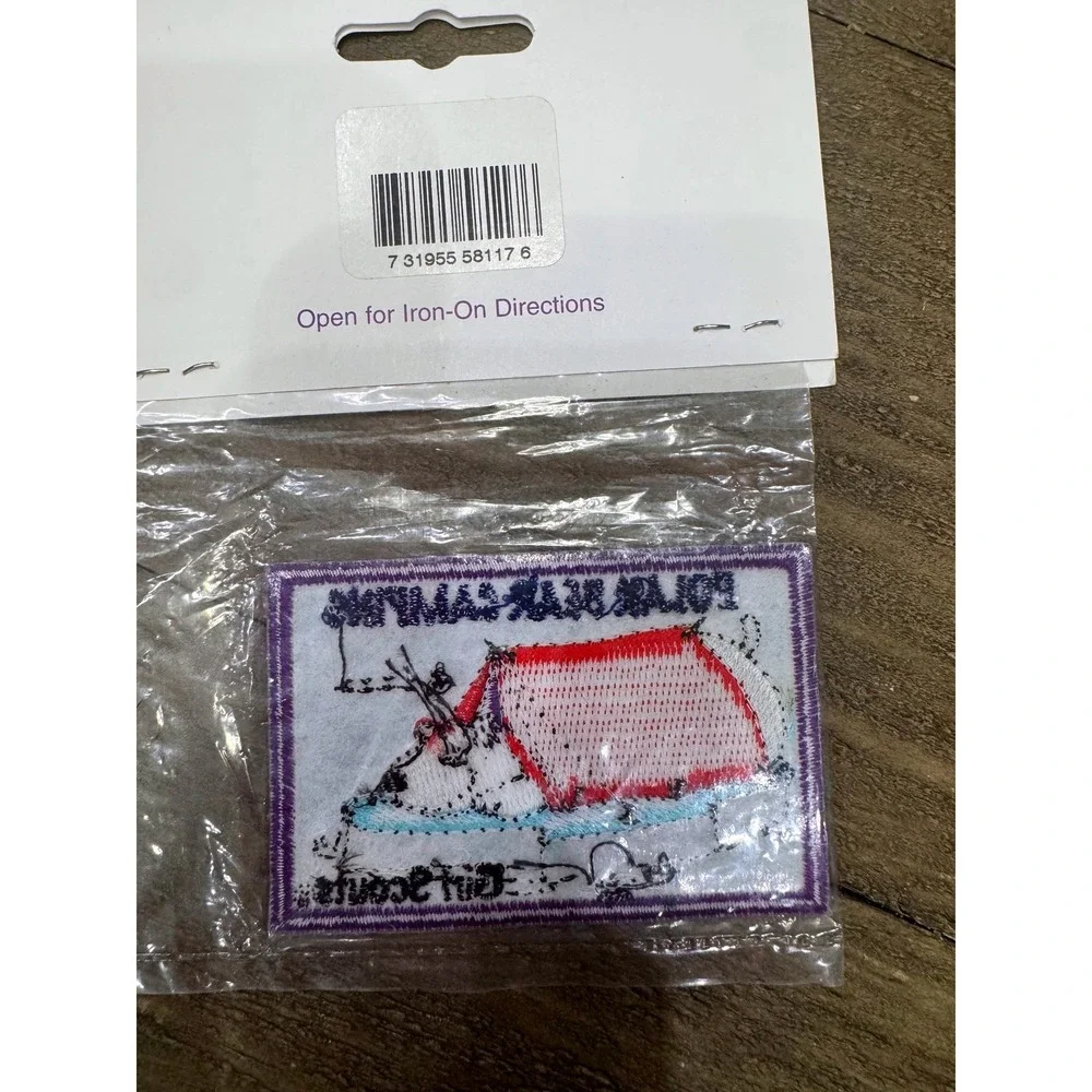 Vintage Girl Scouts NOS Polar Bear Camping Iron-On Fun Patch Sealed Collectible